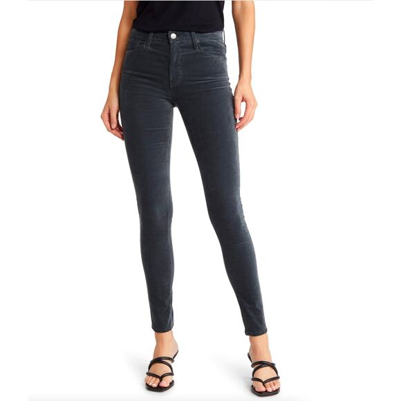 NWT AG Adriano The Farrah Steel Gray High Waist Skinny Velvet Jeans - Picture 3 of 16